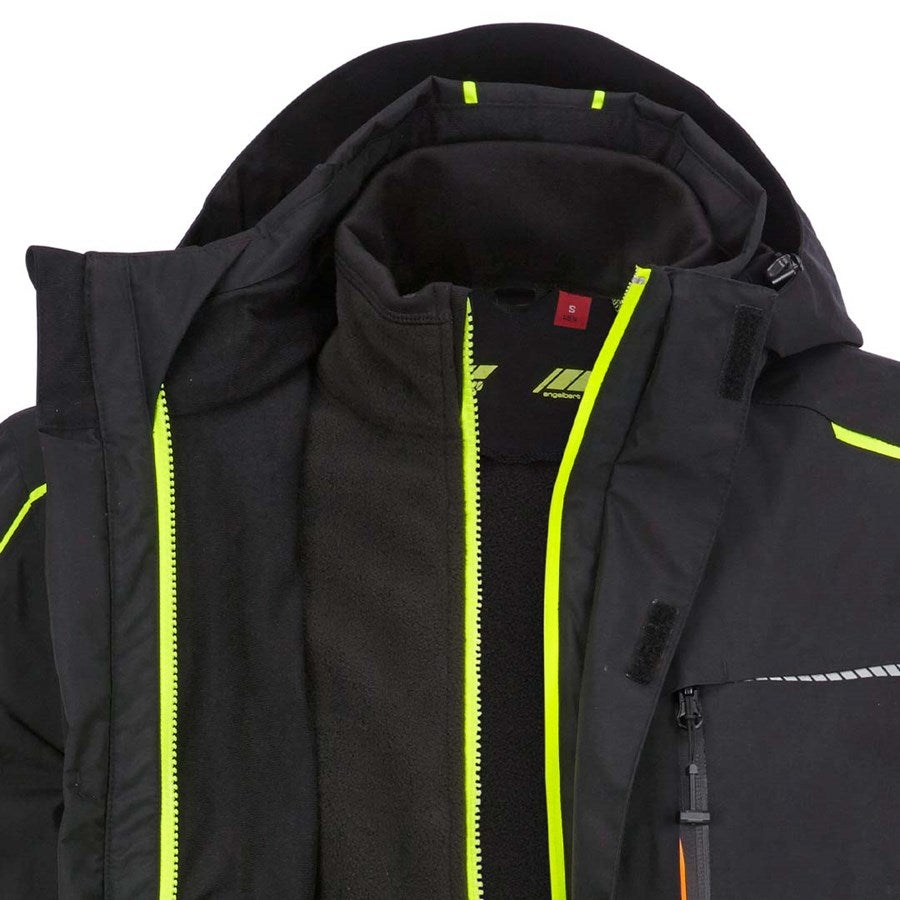 Detailed image 3 in 1 functional jacket e.s.motion 2020, men's black/high-vis yellow/high-vis orange