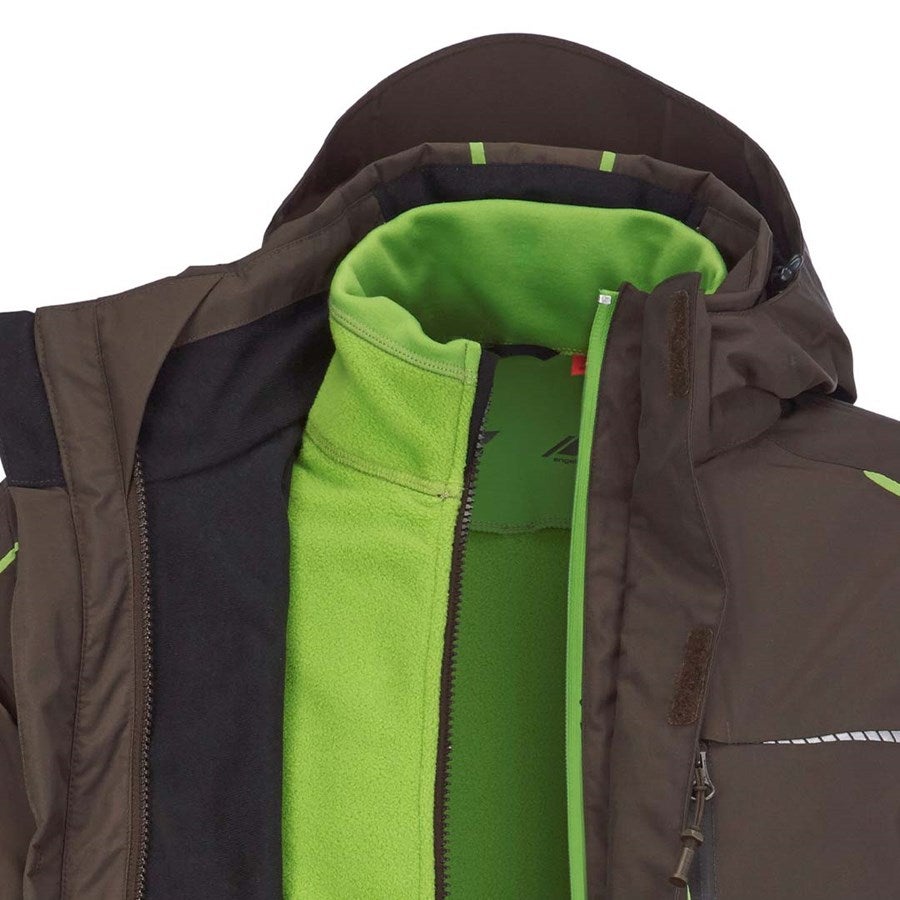 Detailed image 3 in 1 functional jacket e.s.motion 2020, men's chestnut/seagreen