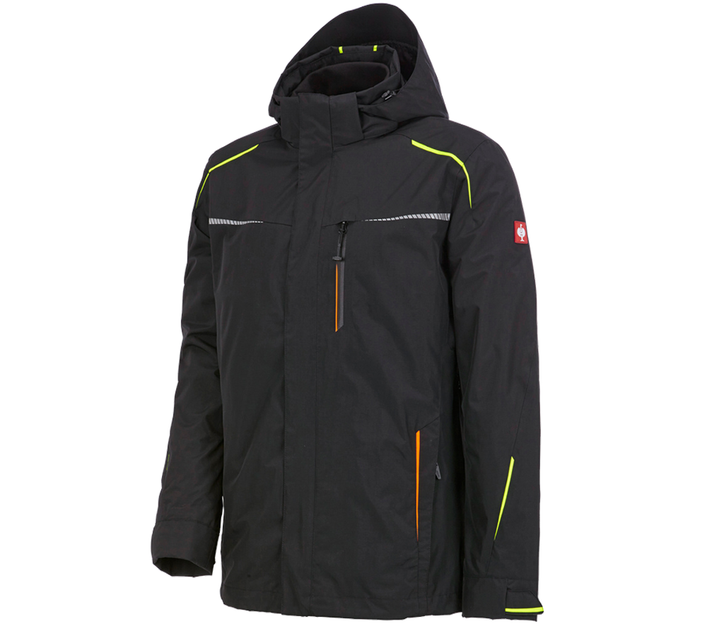 Primary image 3 in 1 functional jacket e.s.motion 2020, men's black/high-vis yellow/high-vis orange