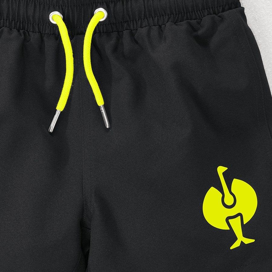 Detailed image Bathing shorts e.s.trail, children's black/acid yellow