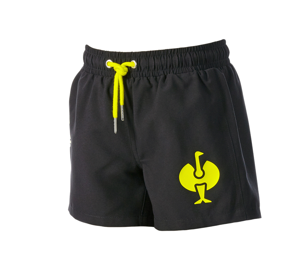 Primary image Bathing shorts e.s.trail, children's black/acid yellow