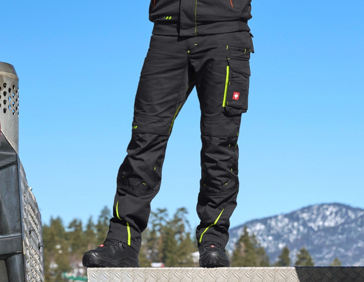 Main action image Winter trousers e.s.motion 2020, men´s black/high-vis yellow/high-vis orange