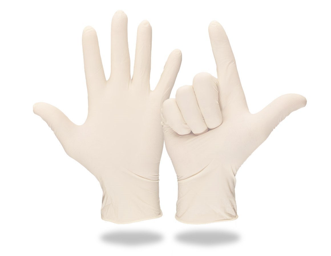 Primary image Disposable latex gloves, lightly powdered S