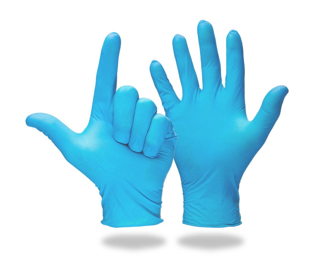 Primary image Disposable latex examination gloves, powder-free blue