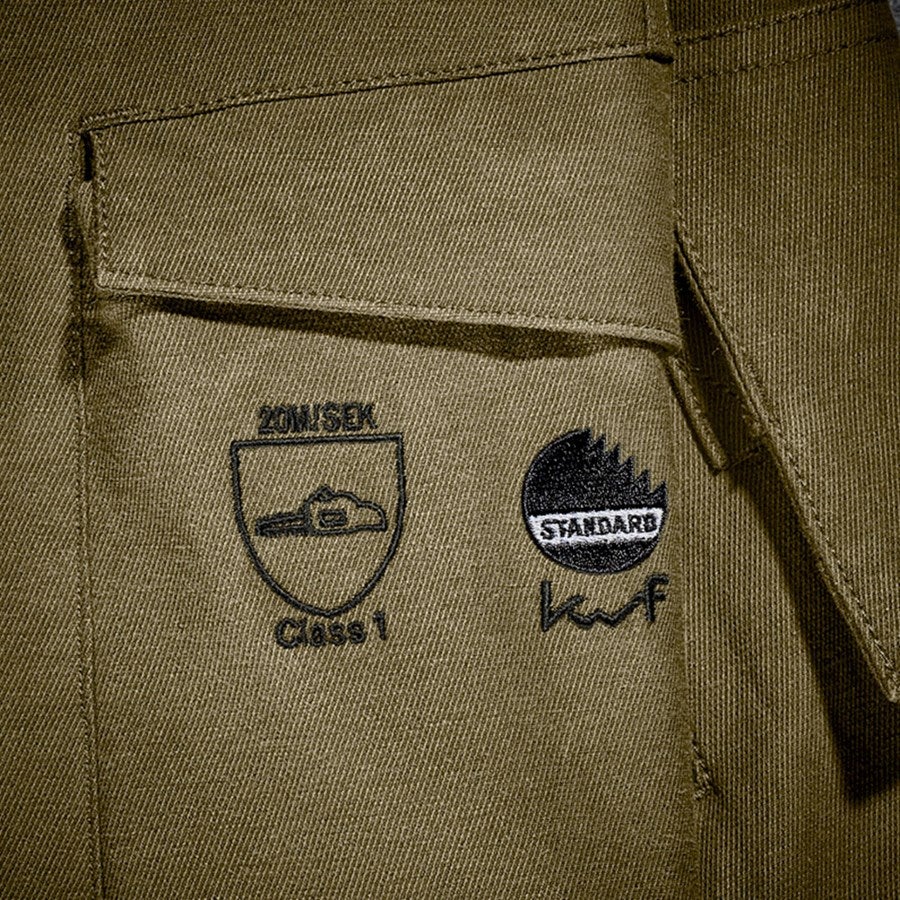 Detailed image Forestry cut protection trousers e.s.cotton touch mudgreen