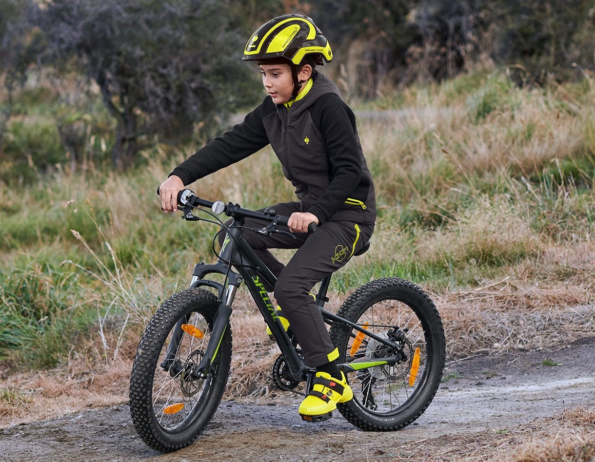 Additional image 1 Hybrid hooded knitted jacket e.s.trail, children's black/acid yellow