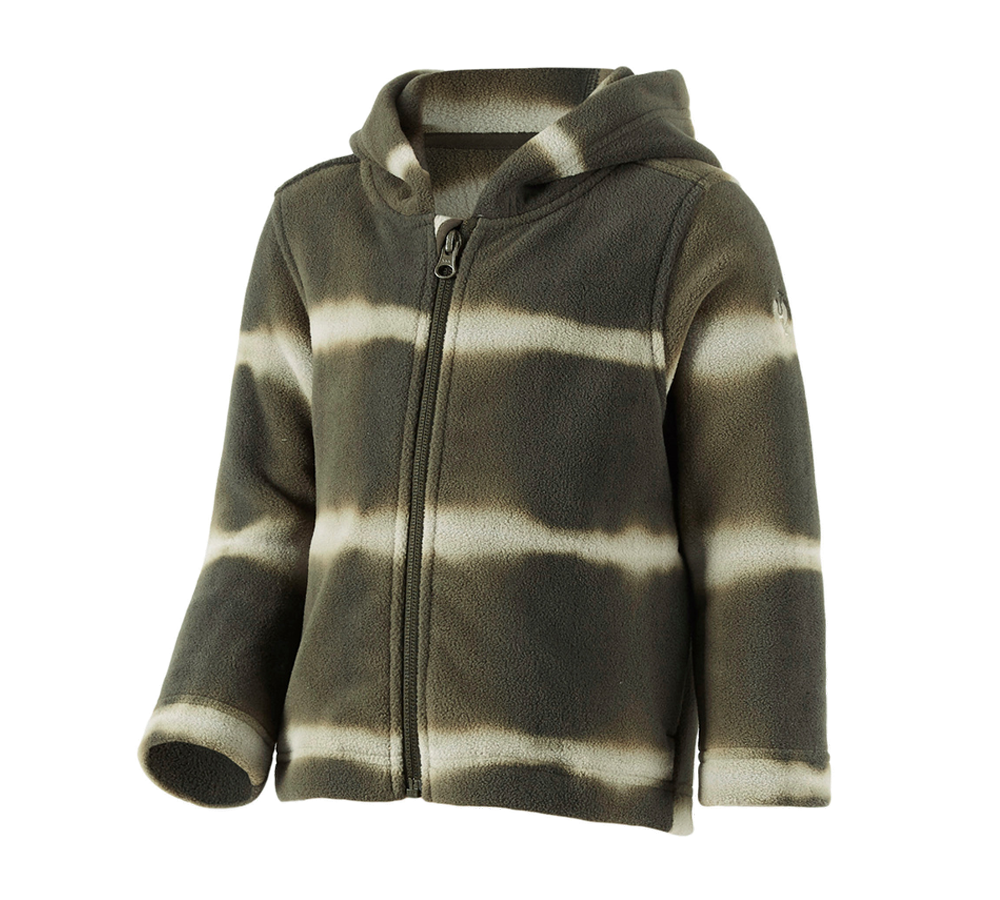 Primary image Fleece hoody jacket tie-dye e.s.motion ten, child. disguisegreen/moorgreen