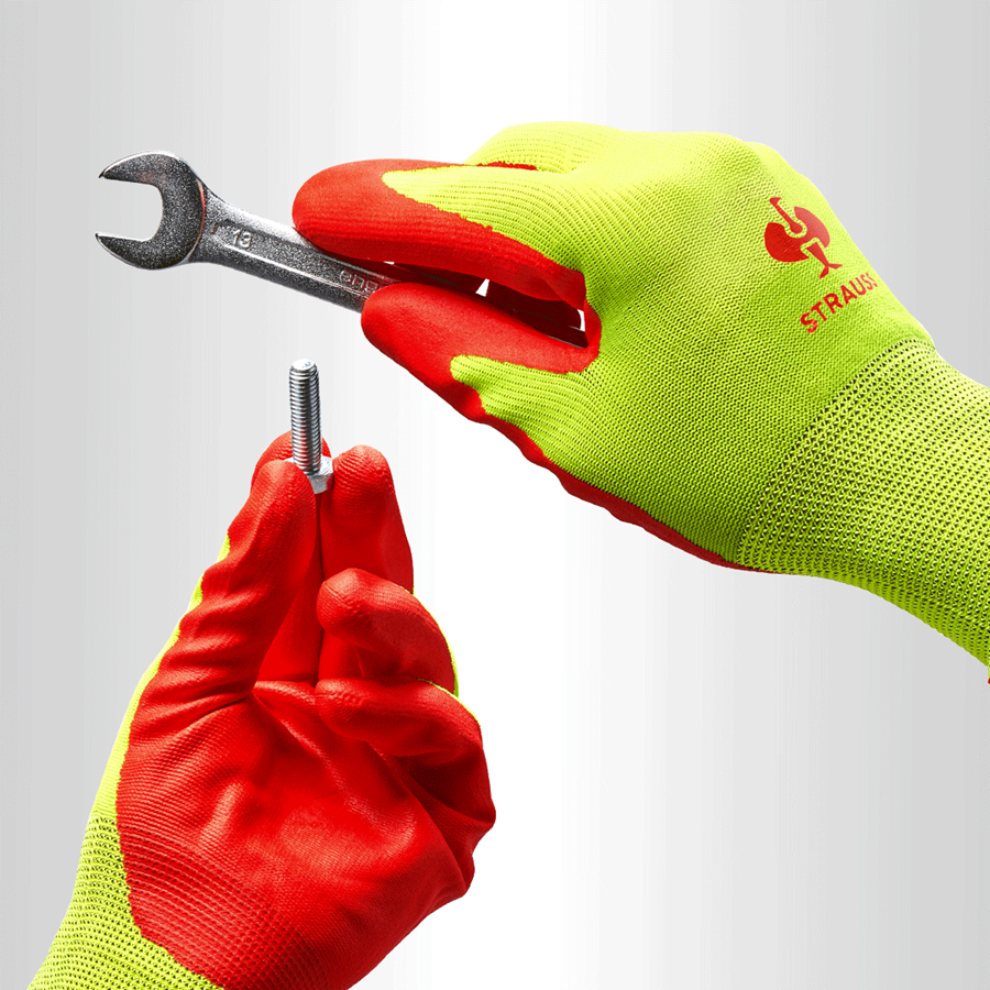 Detailed image Nitrile foam gloves Flexible Foam high-vis yellow/red