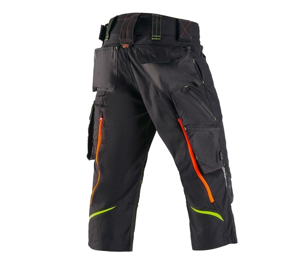Secondary image 3/4 length trousers e.s.motion 2020 black/high-vis yellow/high-vis orange