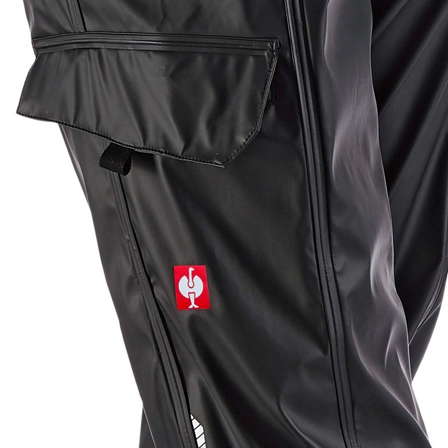 Detailed image Rain trousers e.s.motion 2020 superflex, ladies' black/platinum
