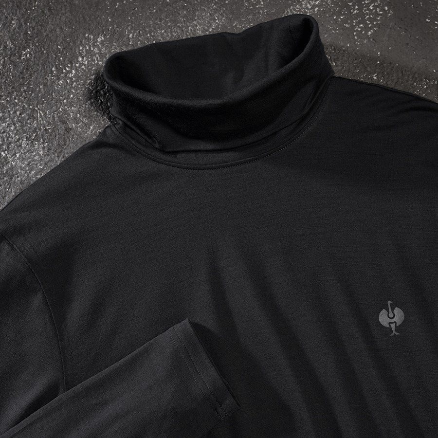 Detailed image Turtle neck shirt Merino e.s.trail black