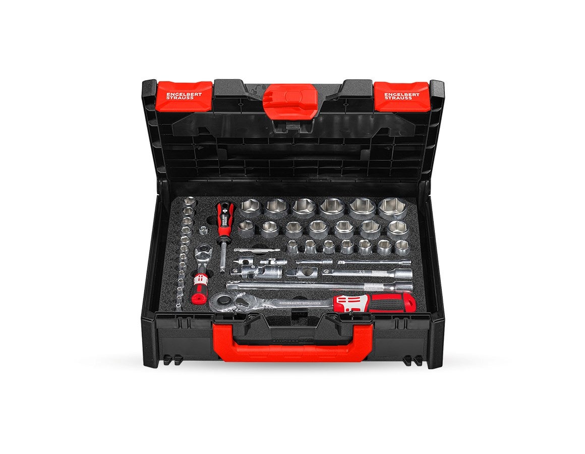 Primary image Socket wrench set pro 1/4+1/2 long in STRAUSSbox Midi