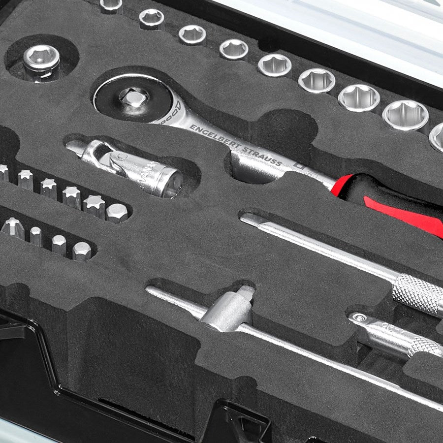 Detailed image Socket wrench set lockfix 1/4 in STRAUSSbox mini 