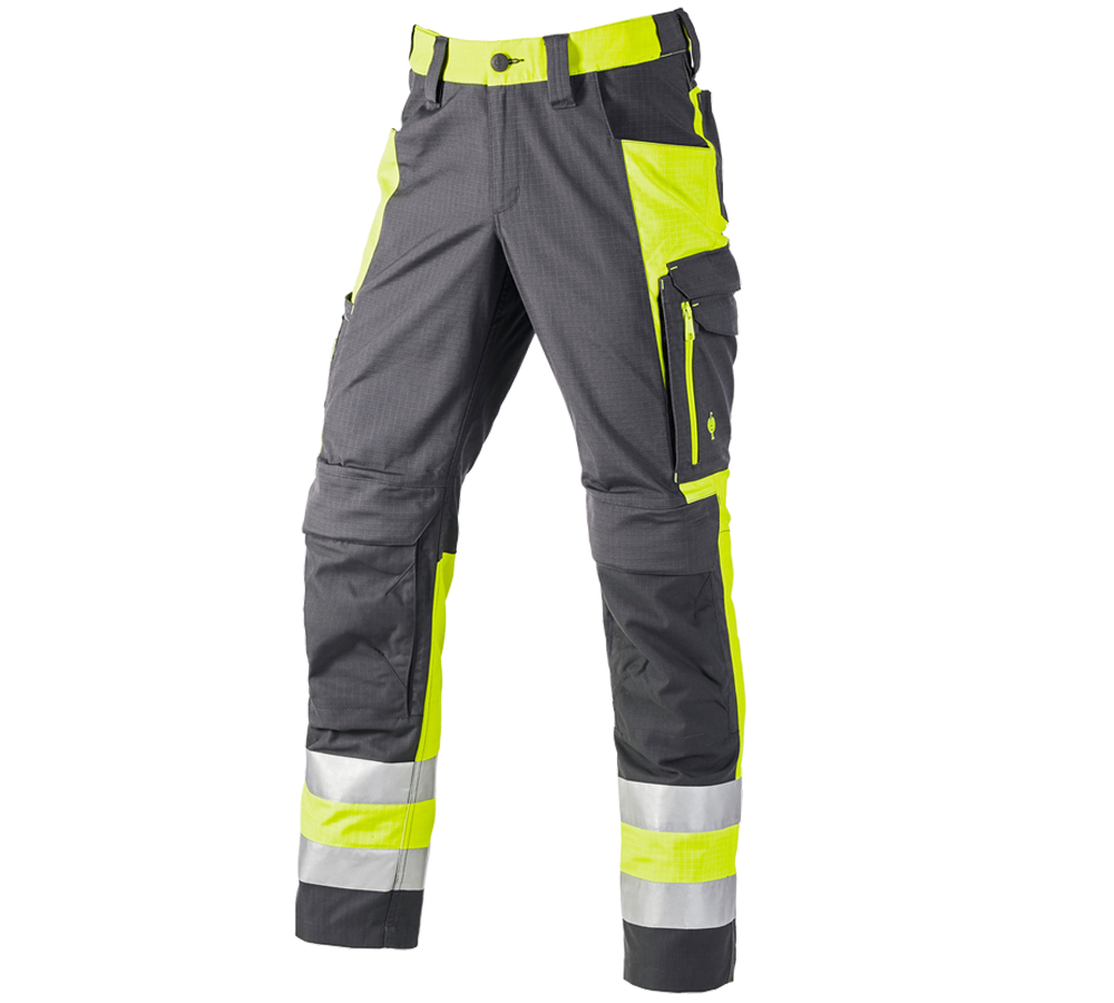 Primary image High-vis trousers e.s.concrete anthracite/high-vis yellow
