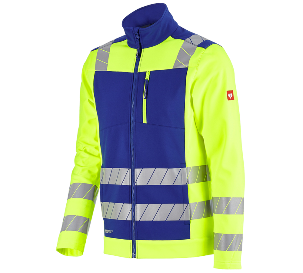 Primary image High-vis softshell jacket e.s.motion 24/7 royal/high-vis yellow