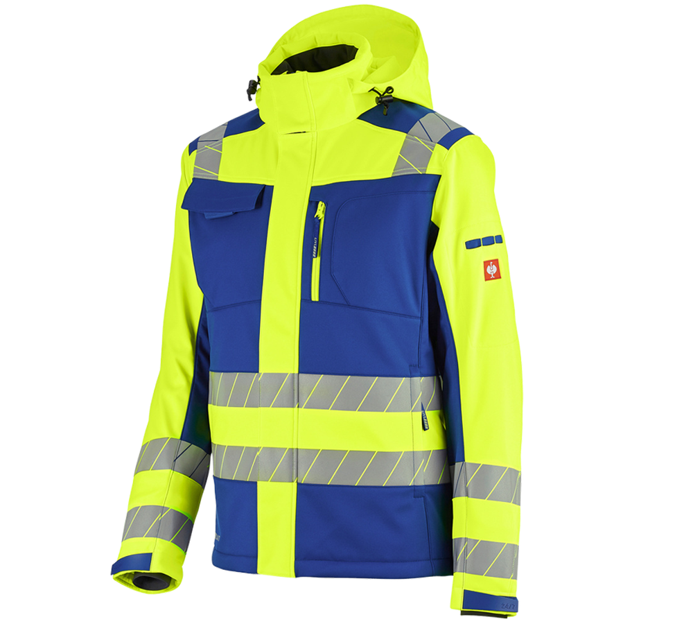 Primary image High-vis winter softshell jacket e.s.motion 24/7 royal/high-vis yellow
