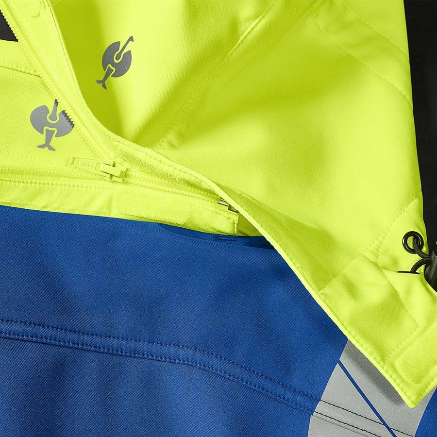Detailed image High-vis winter softshell jacket e.s.motion 24/7 royal/high-vis yellow