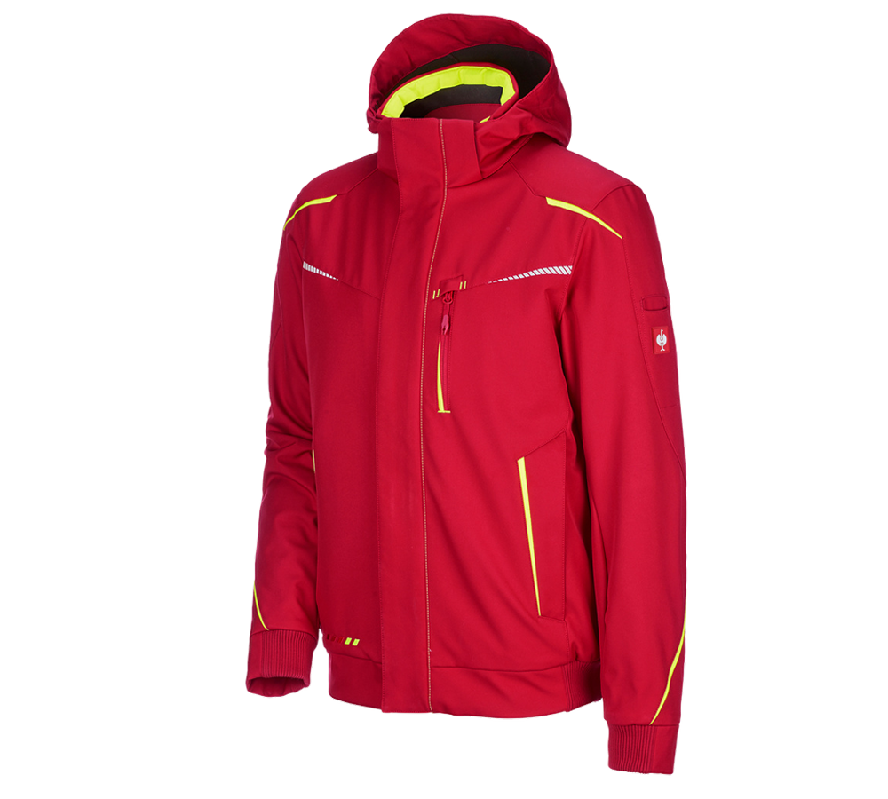 Primary image Winter softshell jacket e.s.motion 2020, men's fiery red/high-vis yellow