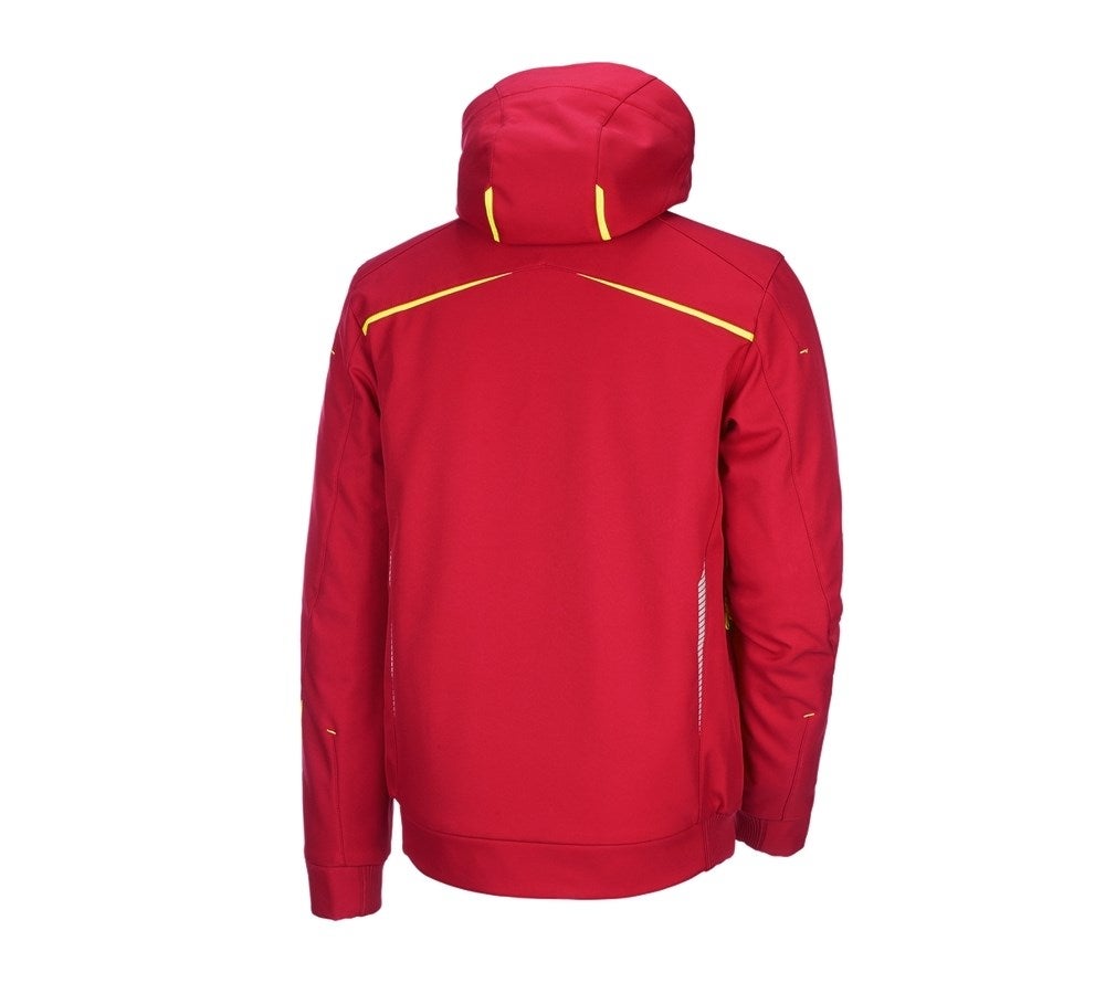 Secondary image Winter softshell jacket e.s.motion 2020, men's fiery red/high-vis yellow