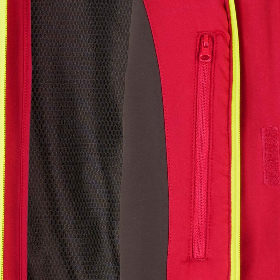 Detailed image Winter softshell jacket e.s.motion 2020, men's fiery red/high-vis yellow