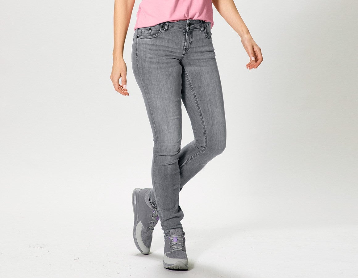 Main action image e.s. 5-pocket stretch jeans, ladies' graphitewashed