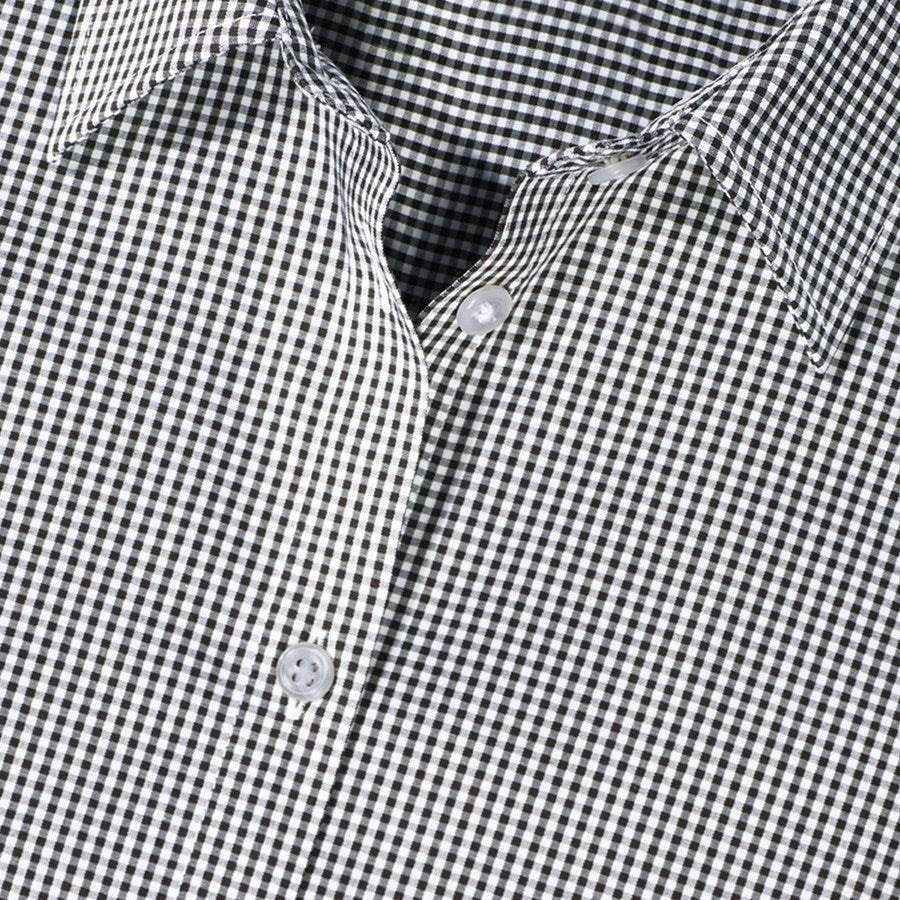 Detailed image e.s. Business blouse cotton str. lad. regular fit black checked