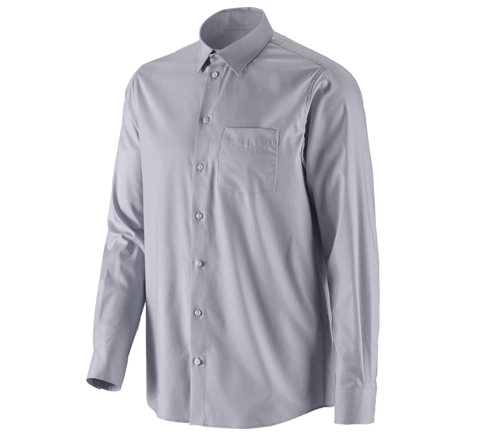 Primary image e.s. Business shirt cotton stretch, comfort fit mistygrey