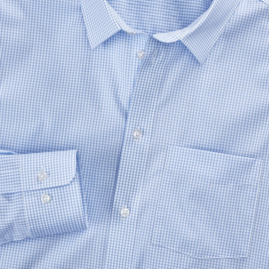 Additional image 1 e.s. Business shirt cotton stretch, comfort fit frostblue checked