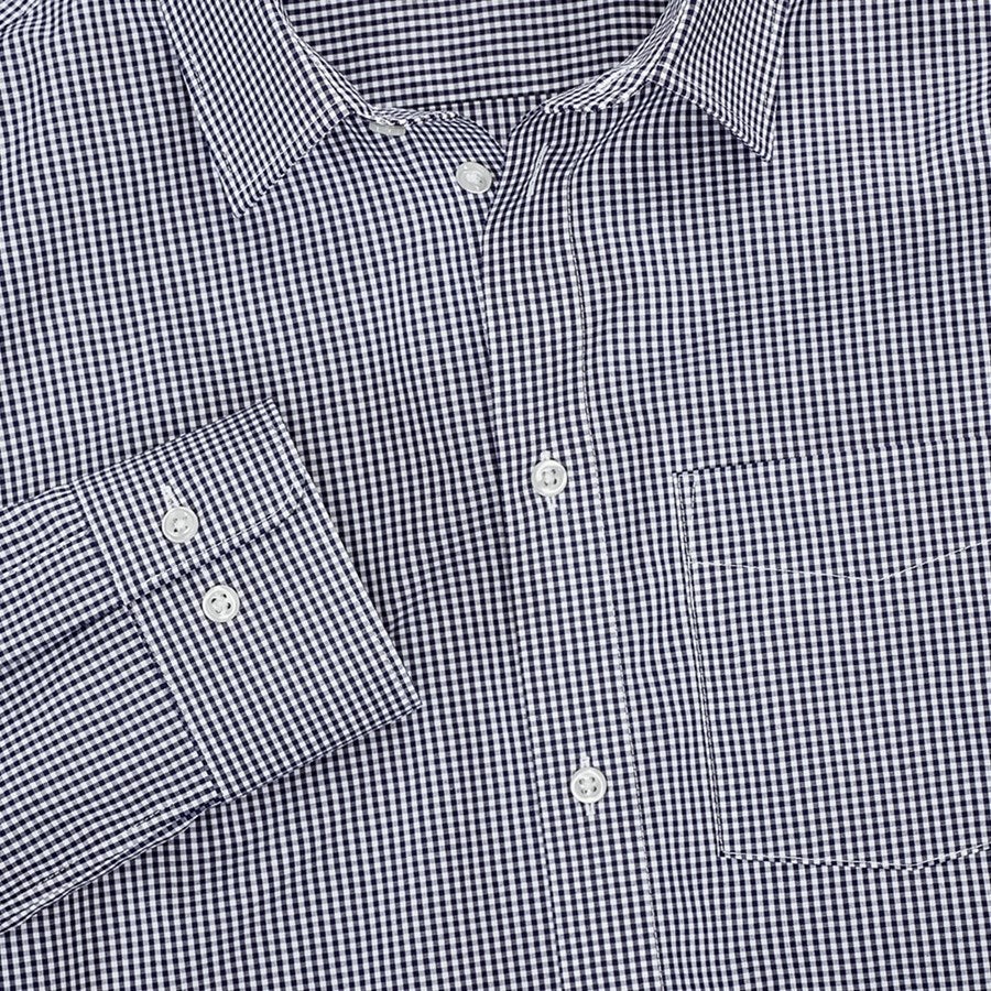 Additional image 1 e.s. Business shirt cotton stretch, comfort fit navy checked