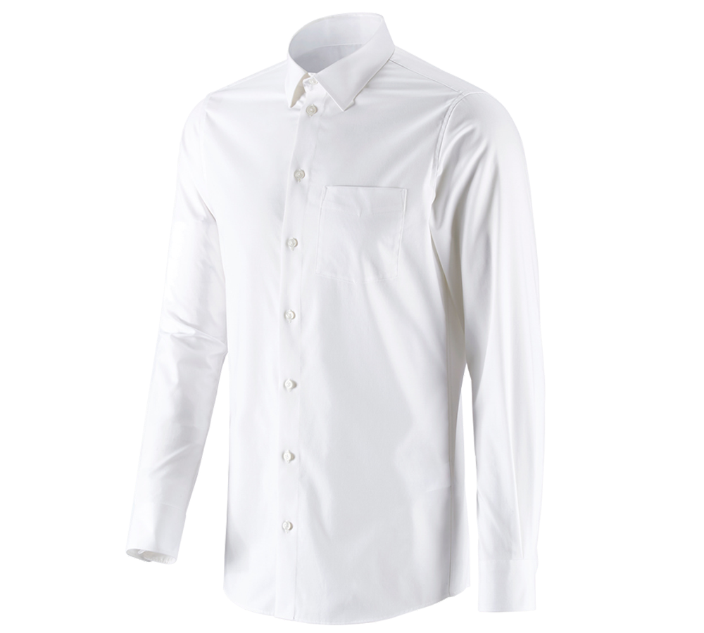 Primary image e.s. Business shirt cotton stretch, slim fit white
