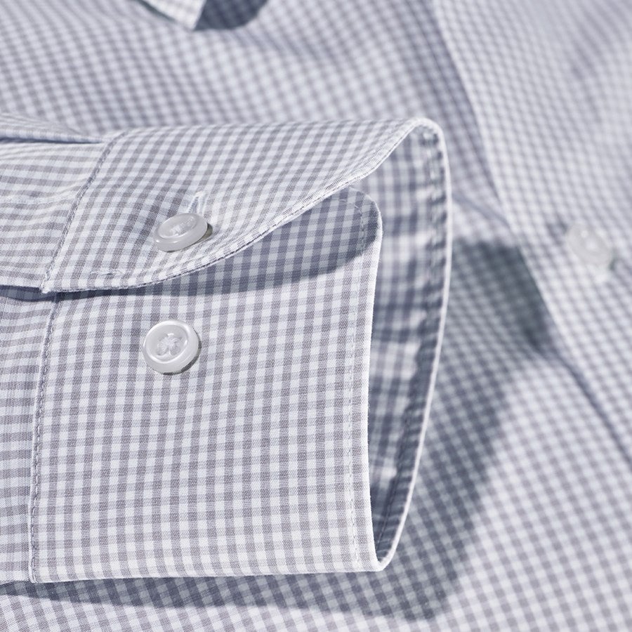 Additional image 1 e.s. Business shirt cotton stretch, slim fit mistygrey checked