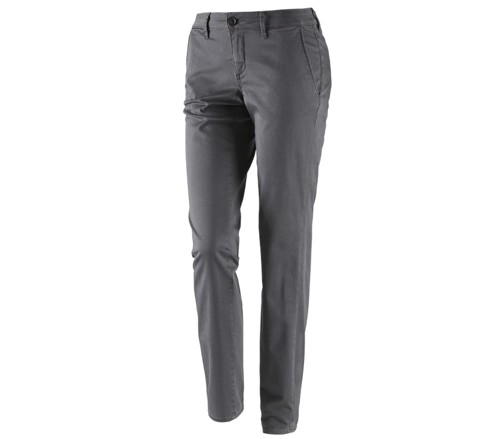 Primary image e.s. 5-pocket work trousers Chino, ladies' anthracite
