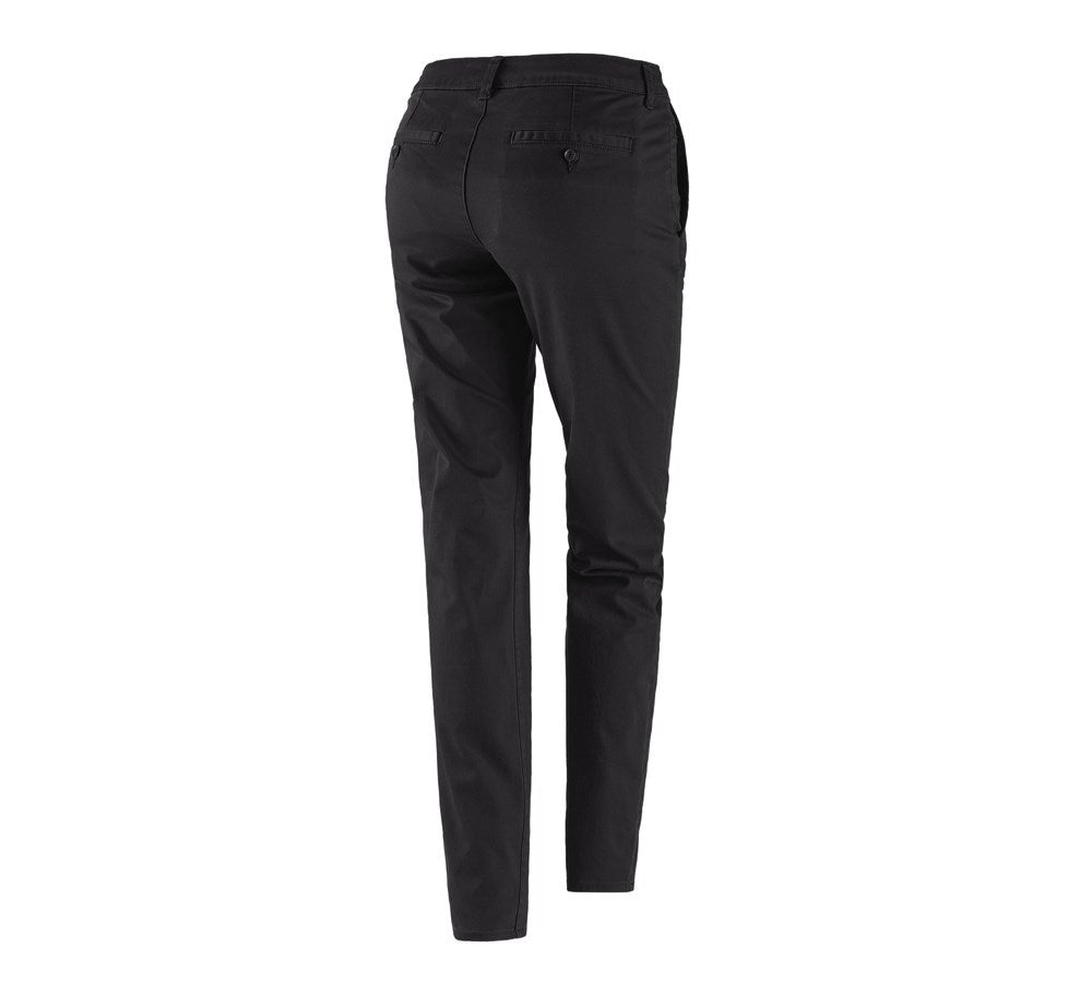 Secondary image e.s. 5-pocket work trousers Chino, ladies' black