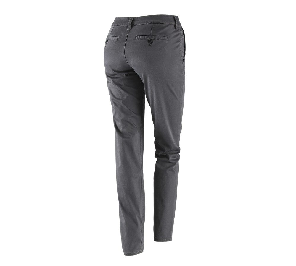 Secondary image e.s. 5-pocket work trousers Chino, ladies' anthracite