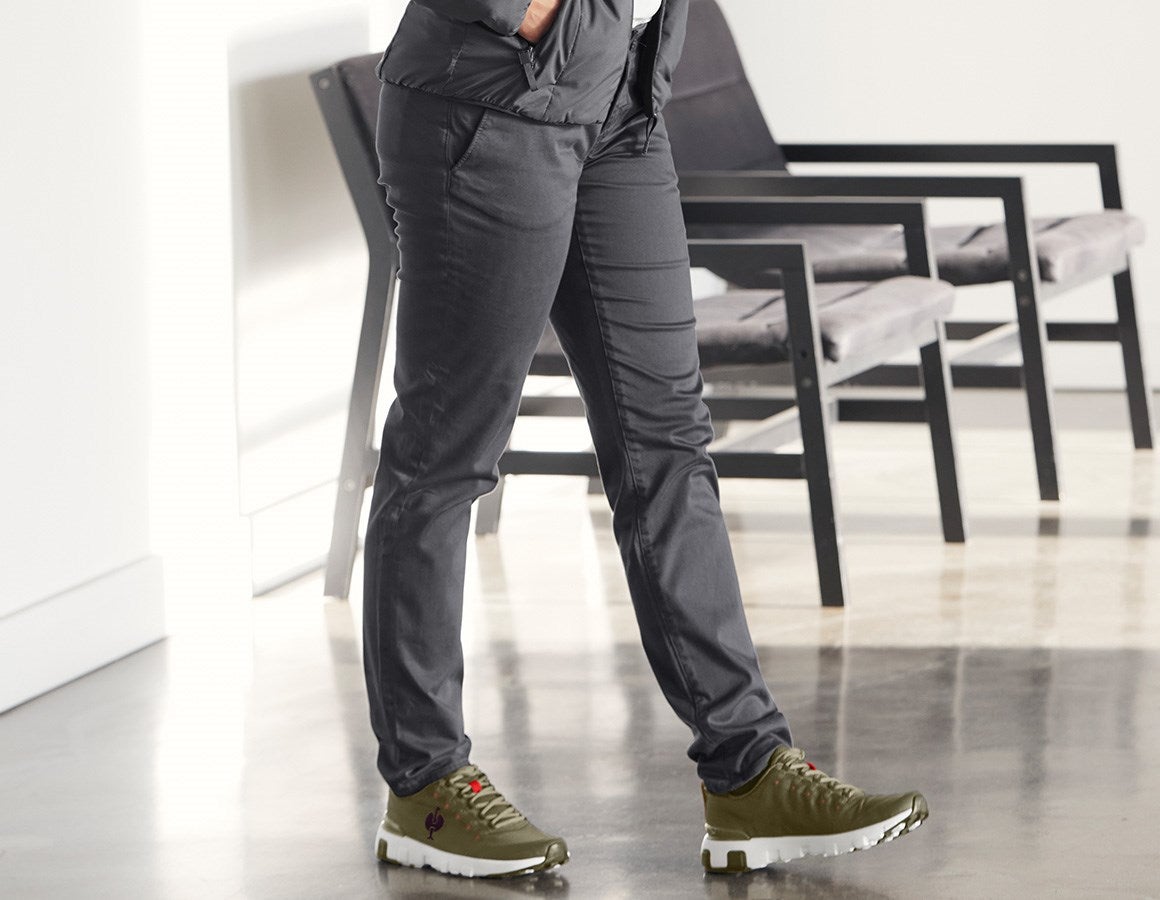 Additional image 1 e.s. 5-pocket work trousers Chino, ladies' anthracite