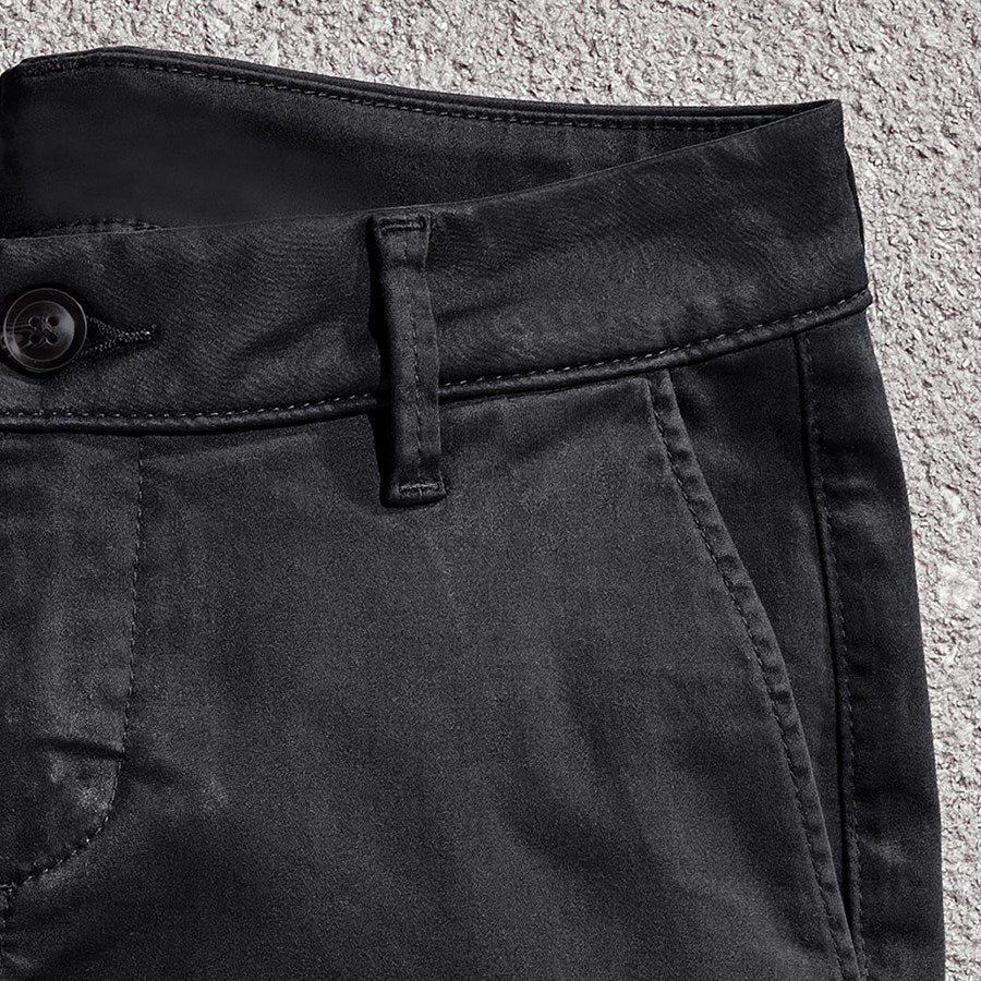 Detailed image e.s. 5-pocket work trousers Chino, ladies' black