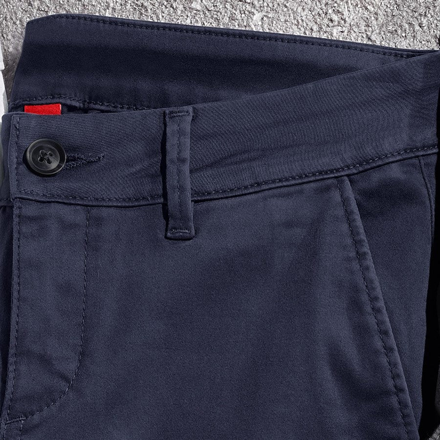 Detailed image e.s. 5-pocket work trousers Chino, ladies' navy