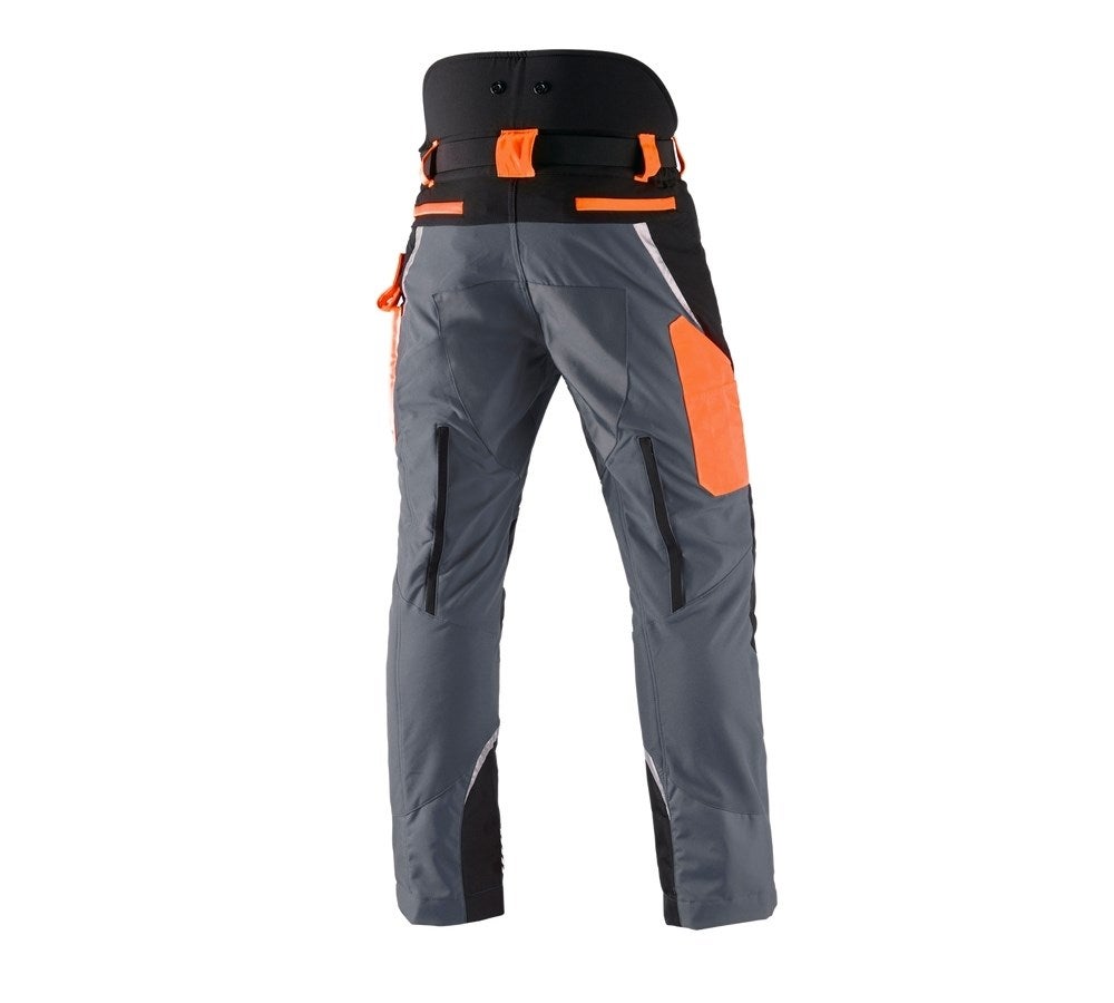 Secondary image e.s. Forestry cut protection trousers, KWF grey/high-vis orange
