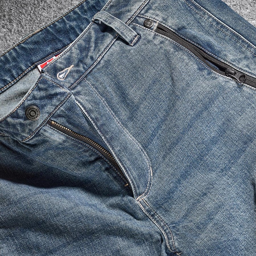 Detailed image e.s. Forestry cut-protection jeans stonewashed