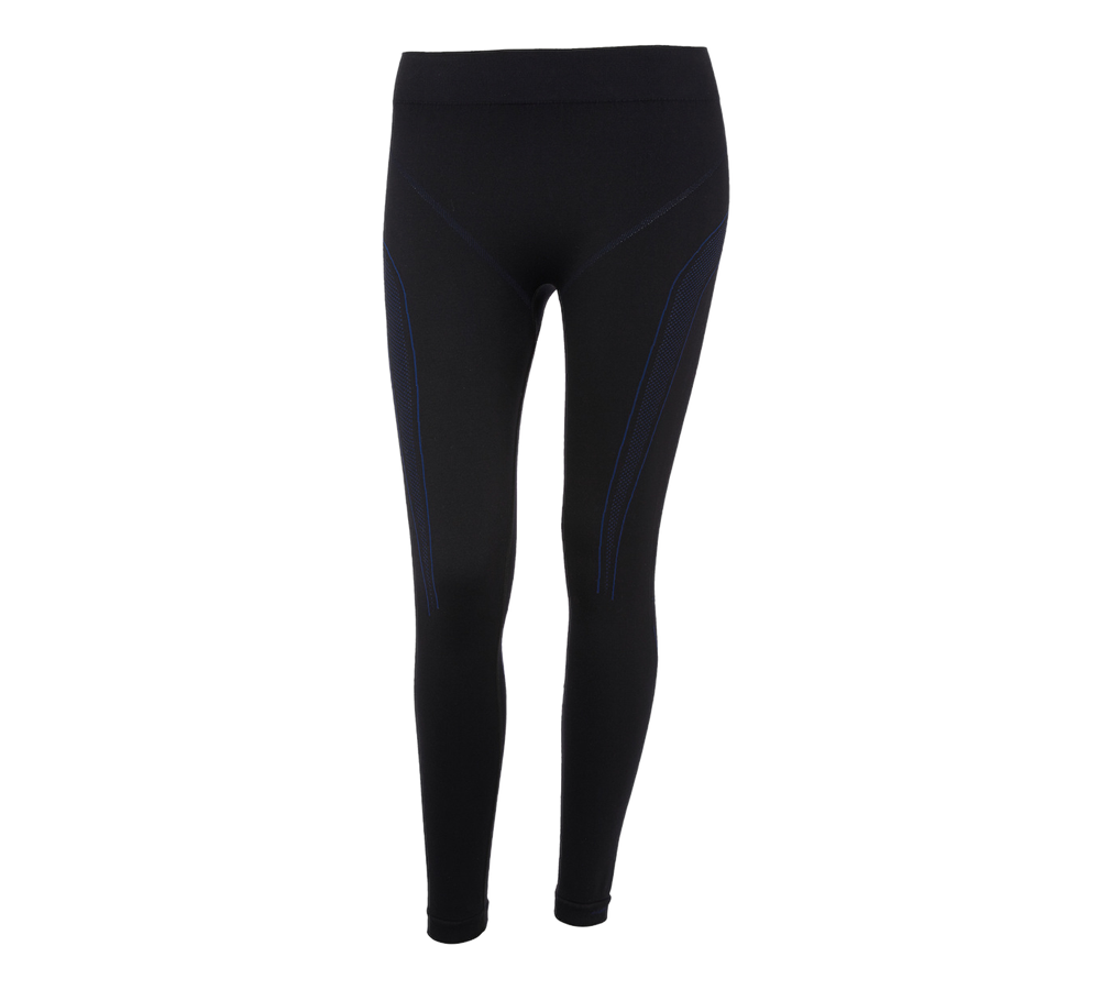 Primary image e.s. functional long-pants seamless - warm,ladies' black/gentianblue