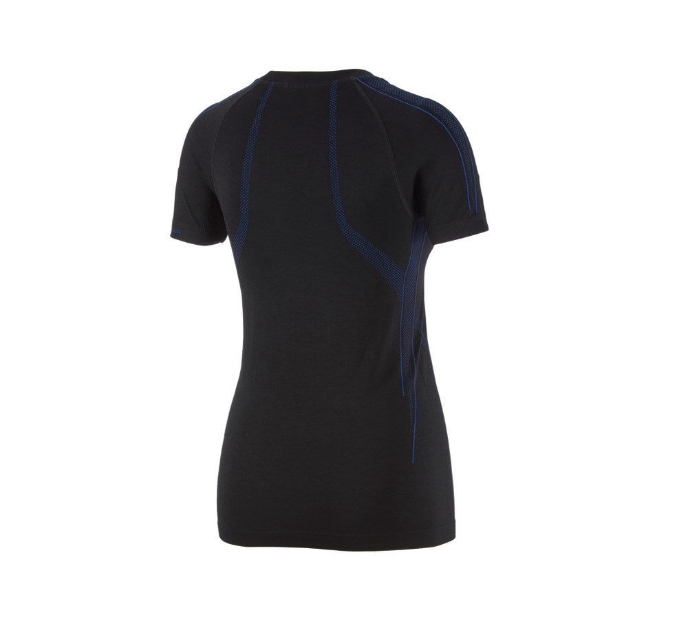 Secondary image e.s. functional-t-shirt seamless-warm, ladies' black/gentianblue