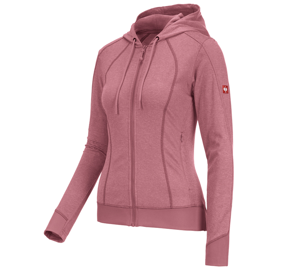 Primary image e.s. Functional hooded jacket stripe, ladies' antiquepink