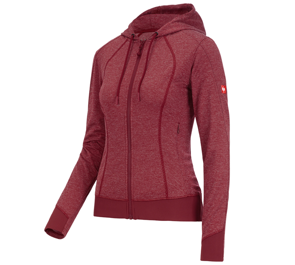 Primary image e.s. Functional hooded jacket stripe, ladies' ruby