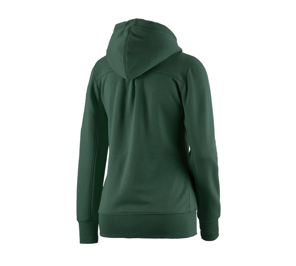 Secondary image e.s. Hoody sweatjacket poly cotton, ladies' green