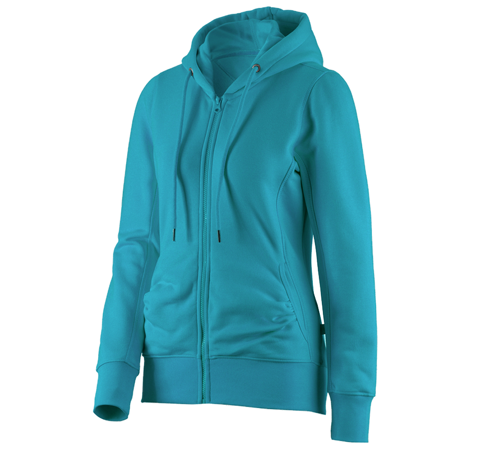 Primary image e.s. Hoody sweatjacket poly cotton, ladies' ocean