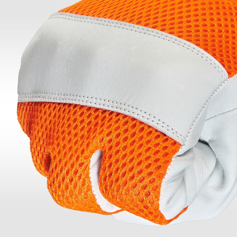 Detailed image e.s. Leather gloves Mesh orange