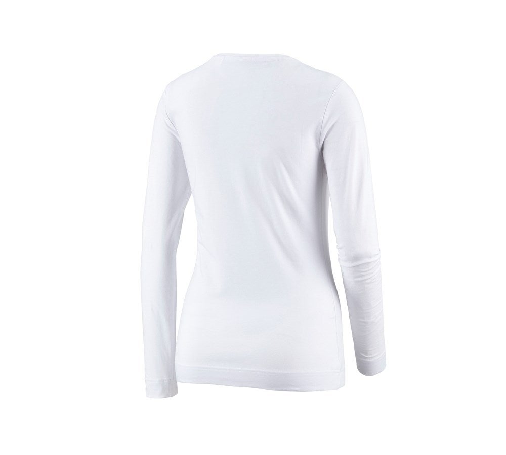 Secondary image e.s. Long sleeve cotton stretch, ladies' white