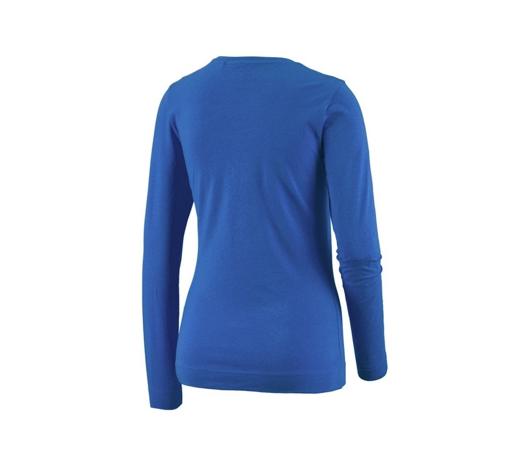 Secondary image e.s. Long sleeve cotton stretch, ladies' gentianblue