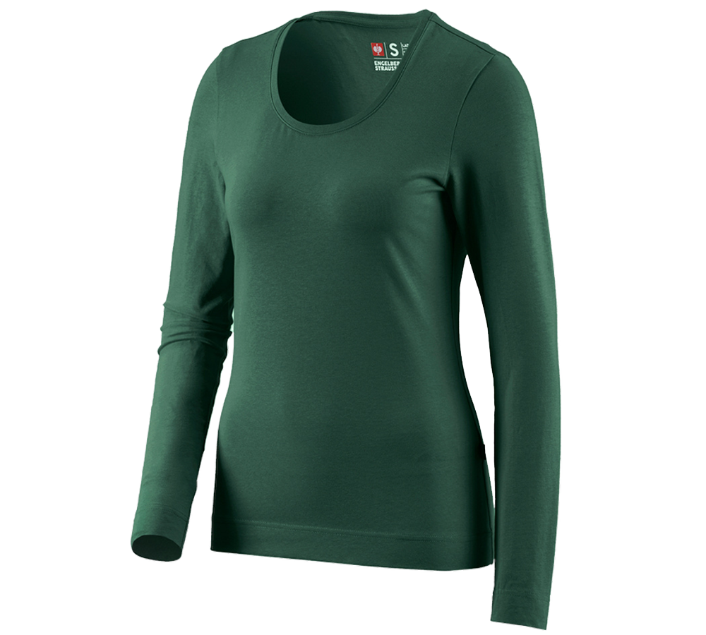 Primary image e.s. Long sleeve cotton stretch, ladies' green