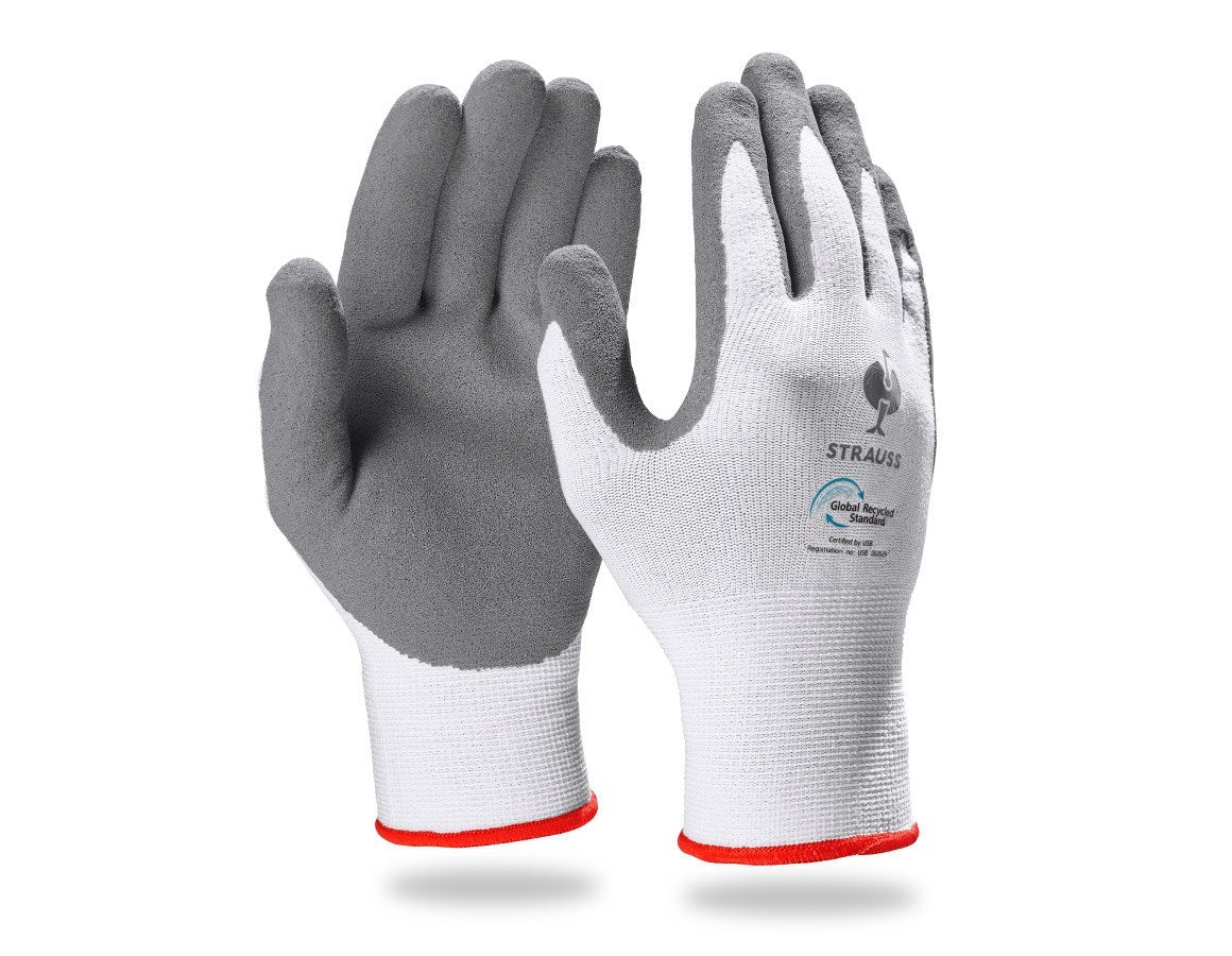 Primary image e.s. Nitrile foam gloves recycled, 3 pairs anthracite/white